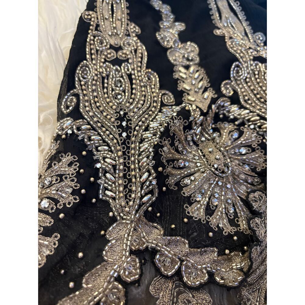 Ralph Lauren Beaded Embellished Formal Skirt Black Gold Embroidered Vintage $3K - Picture 9 of 16